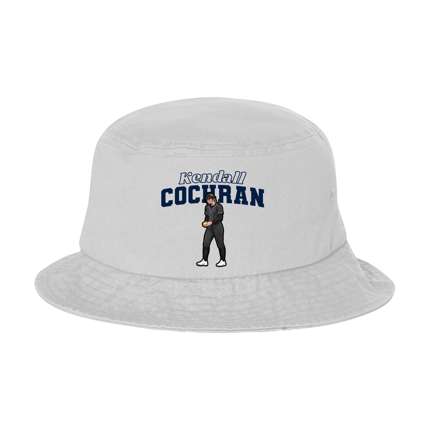 Bucket Cap — Name Arch in White