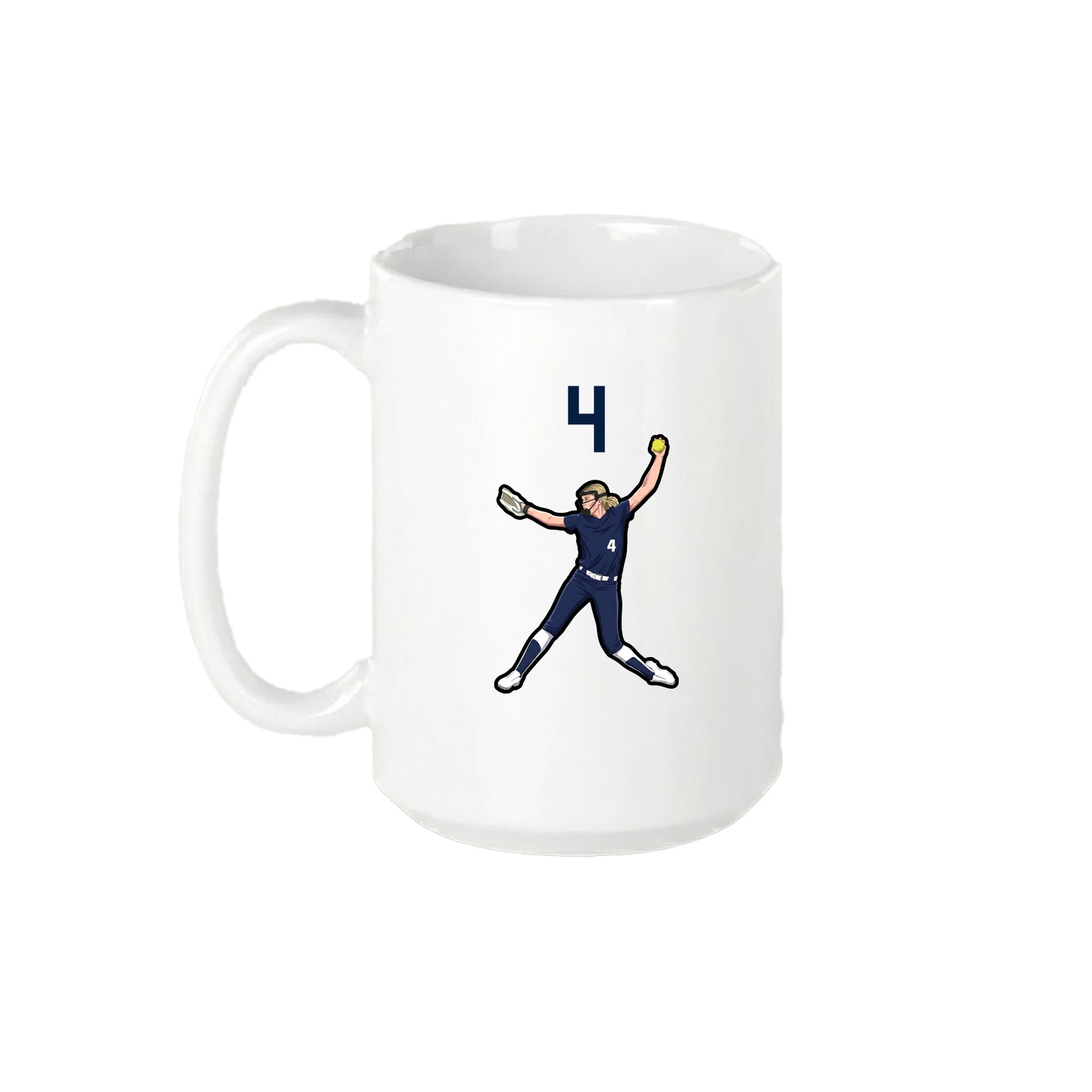 15oz Coffee Mug — Number Top in White