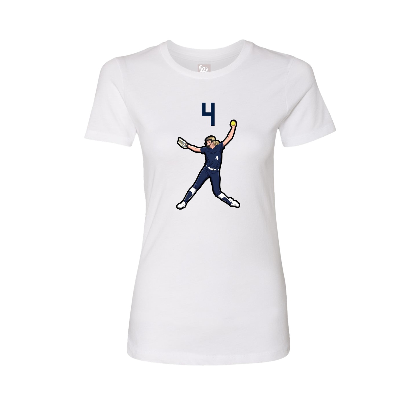 Womens Tee — Number Top in White