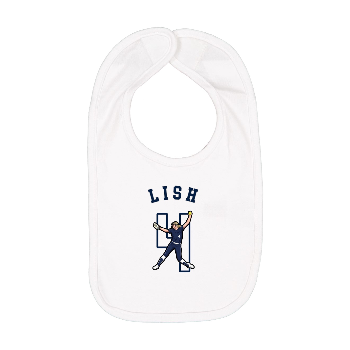 Infant Bib — Shirsey Arch in White