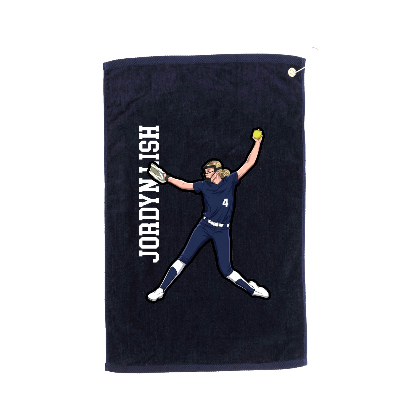 Golf Towel — Name Vertical in Navy