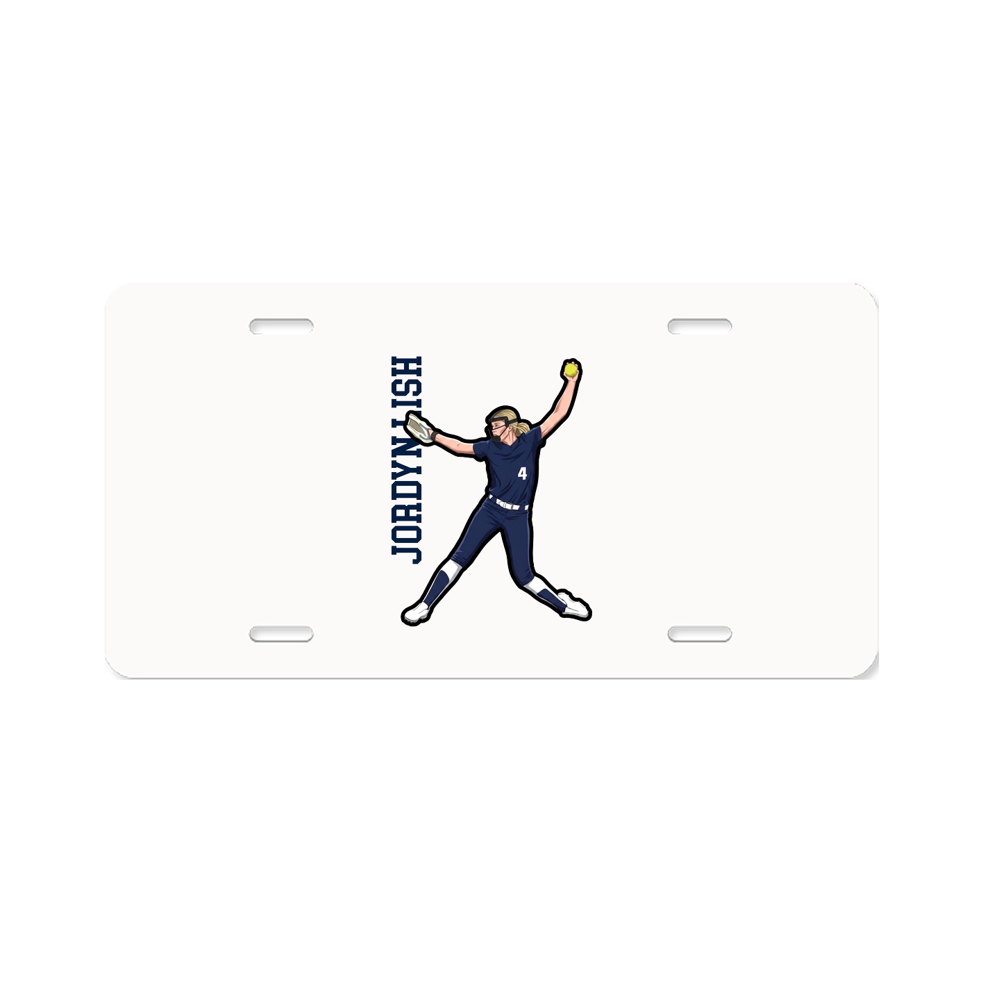 License Plate — Name Vertical in Classic