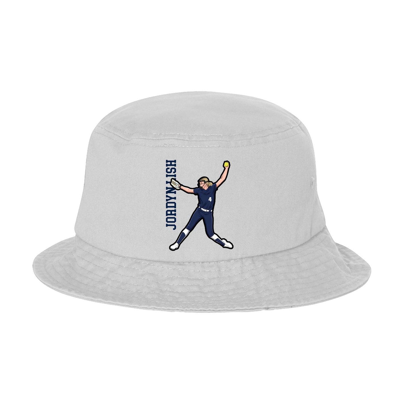 Bucket Cap — Name Vertical in White