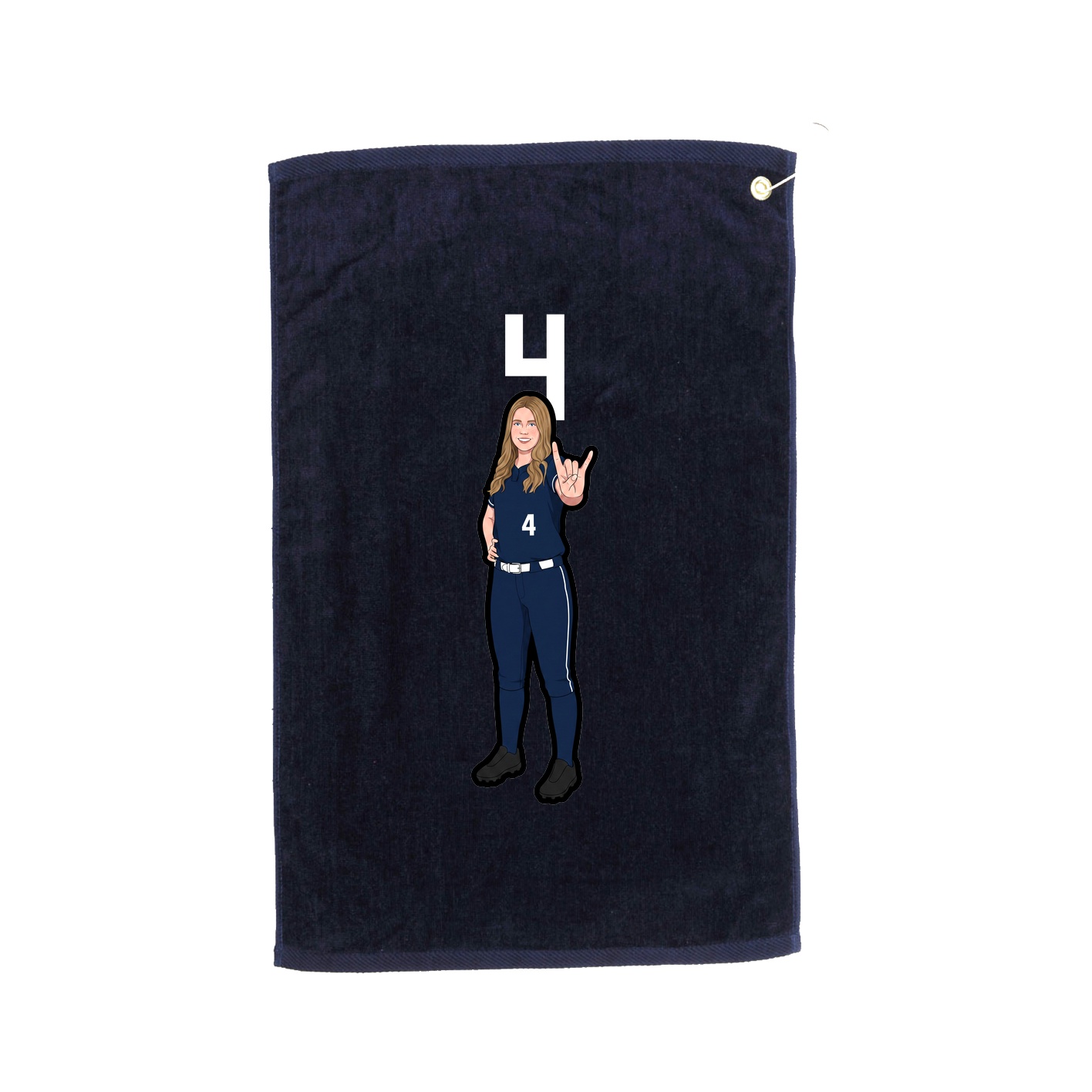 Golf Towel — Number Top in Navy