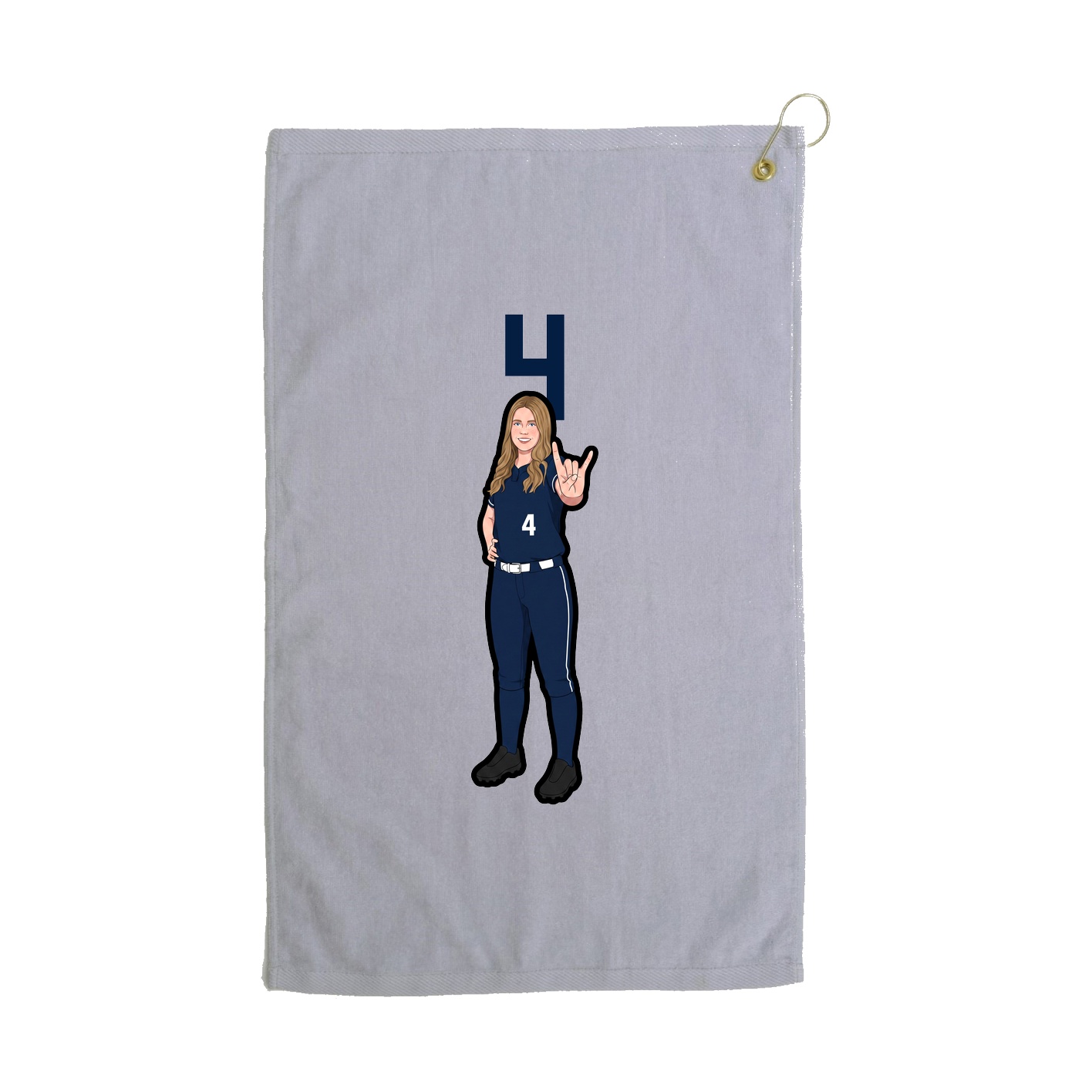 Golf Towel — Number Top in Grey
