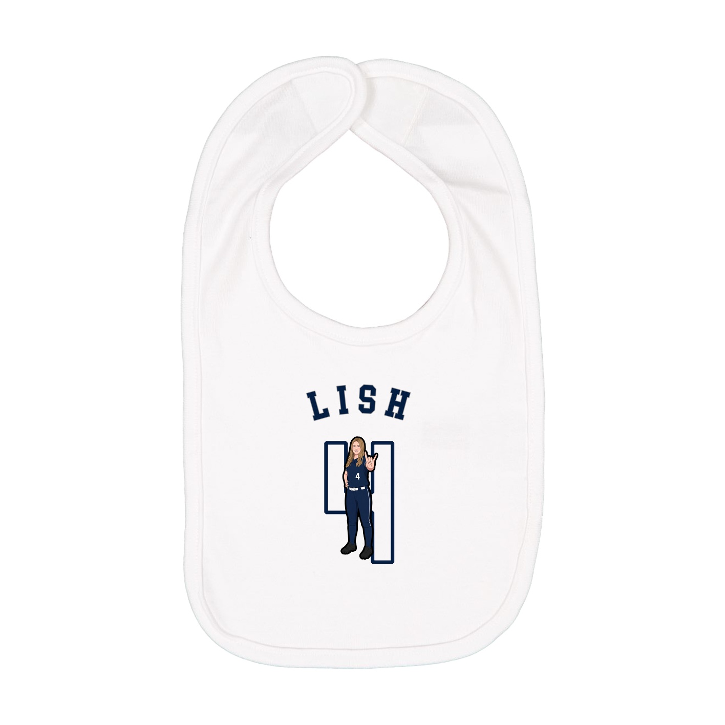 Infant Bib — Shirsey Arch in White