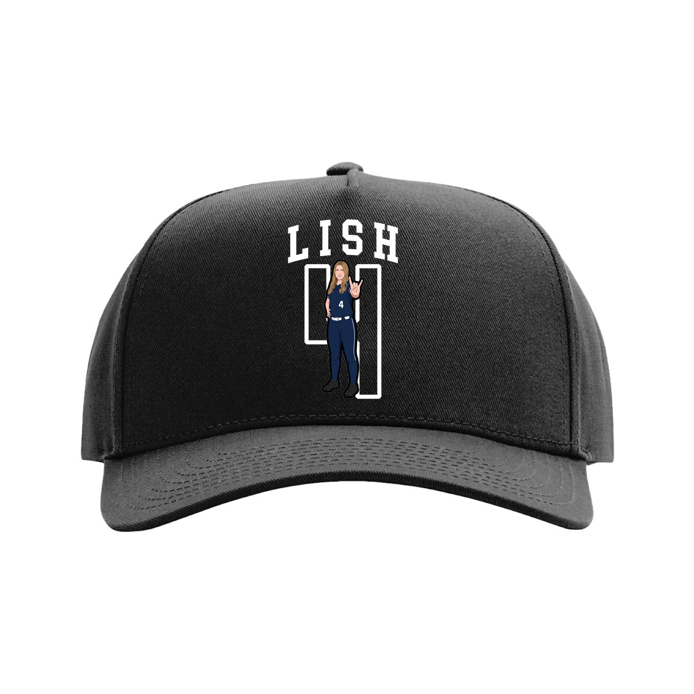 Full Fabric Five-Panel Champ Cap — Shirsey in Black