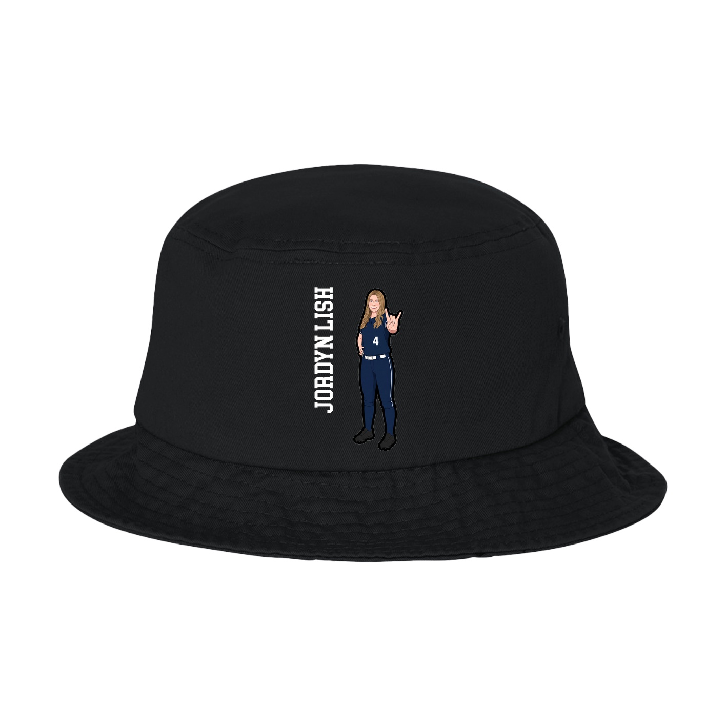 Bucket Cap — Name Vertical in Black