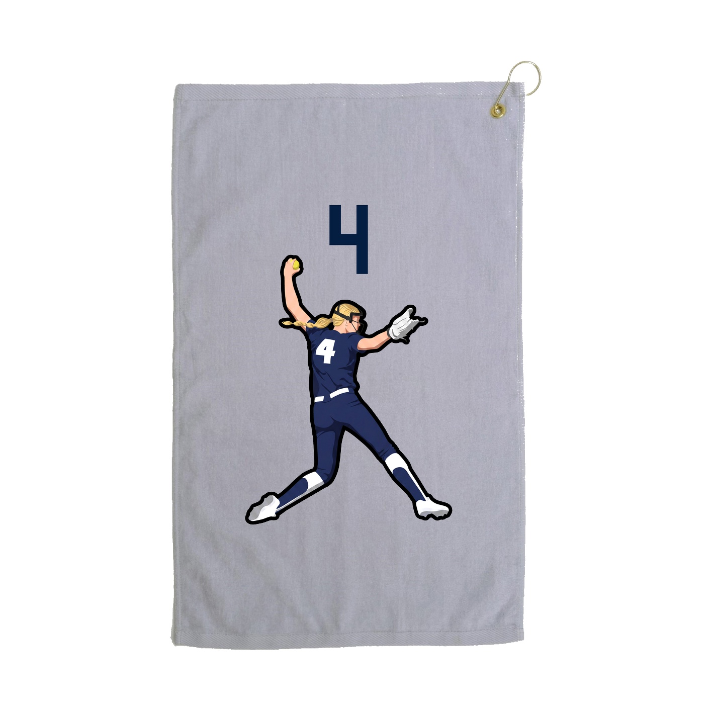Golf Towel — Number Top in Grey