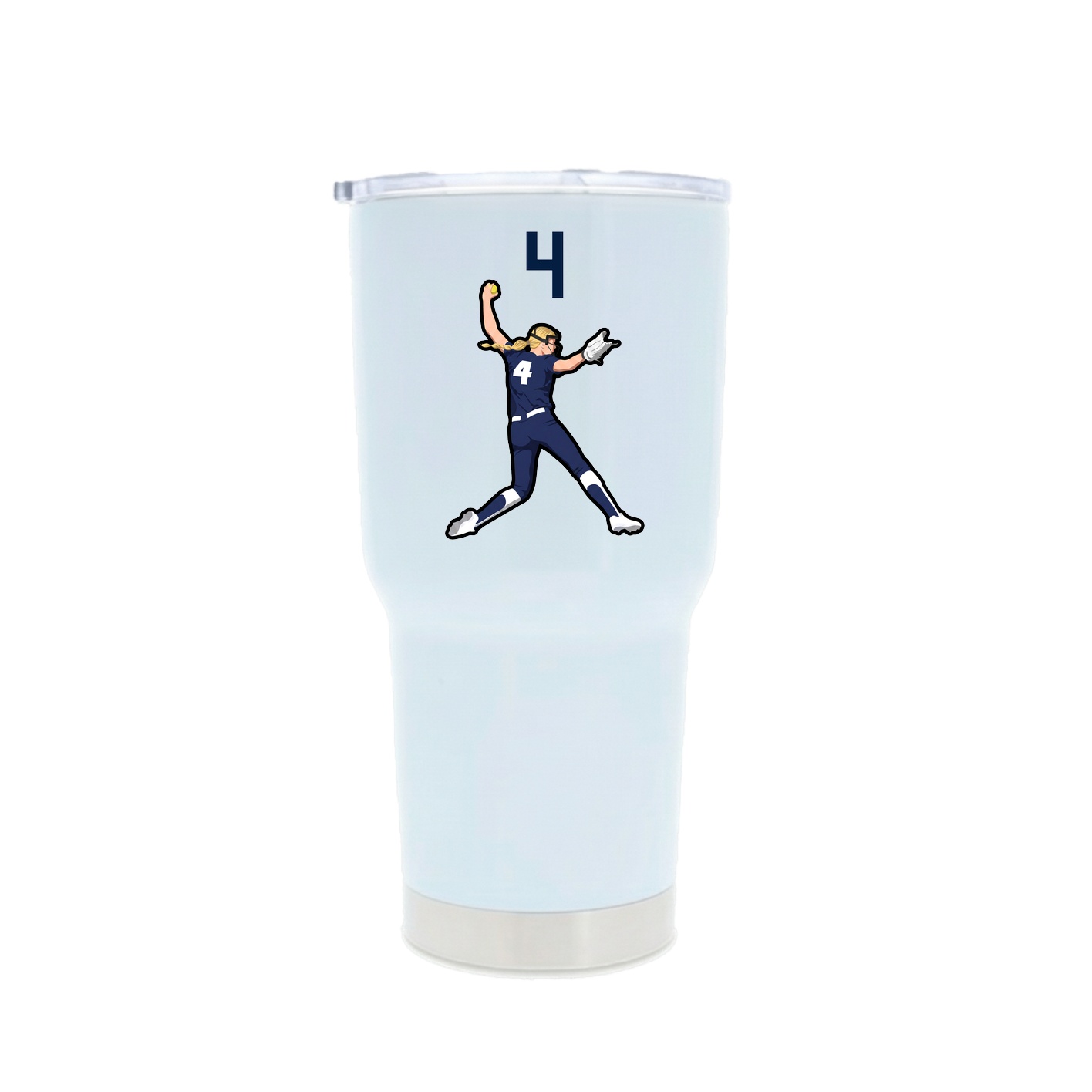 30oz Stainless Steel Tumbler — Number Top in White