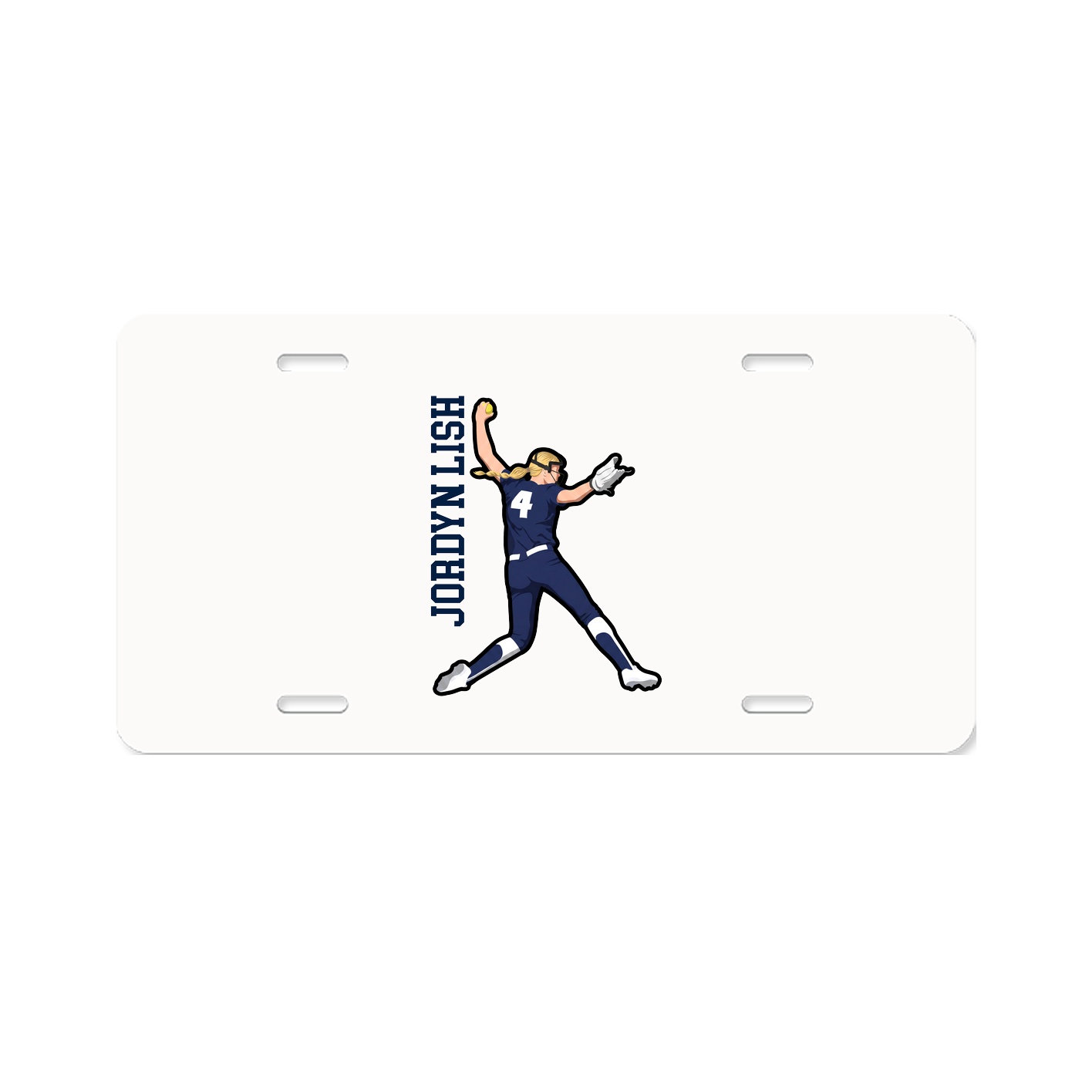 License Plate — Name Vertical in Classic