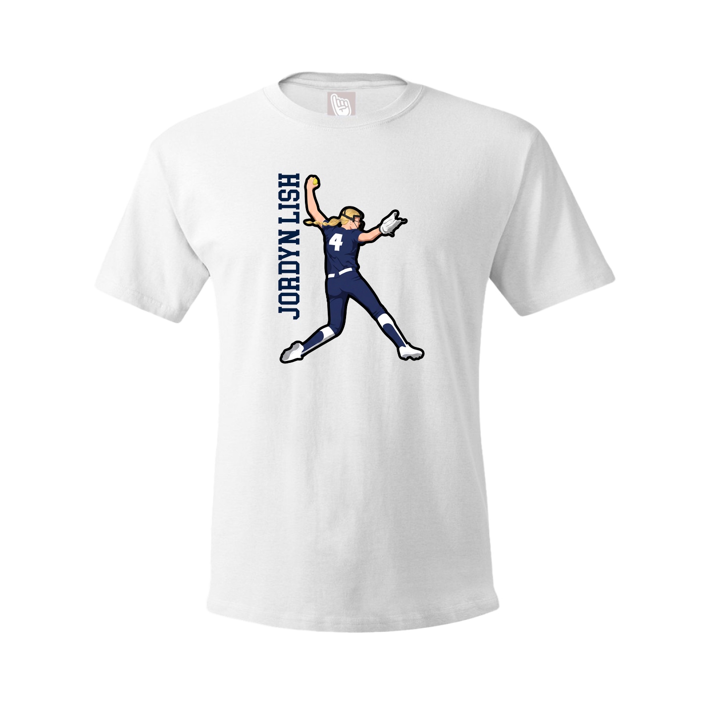 Tee — Name Vertical in White