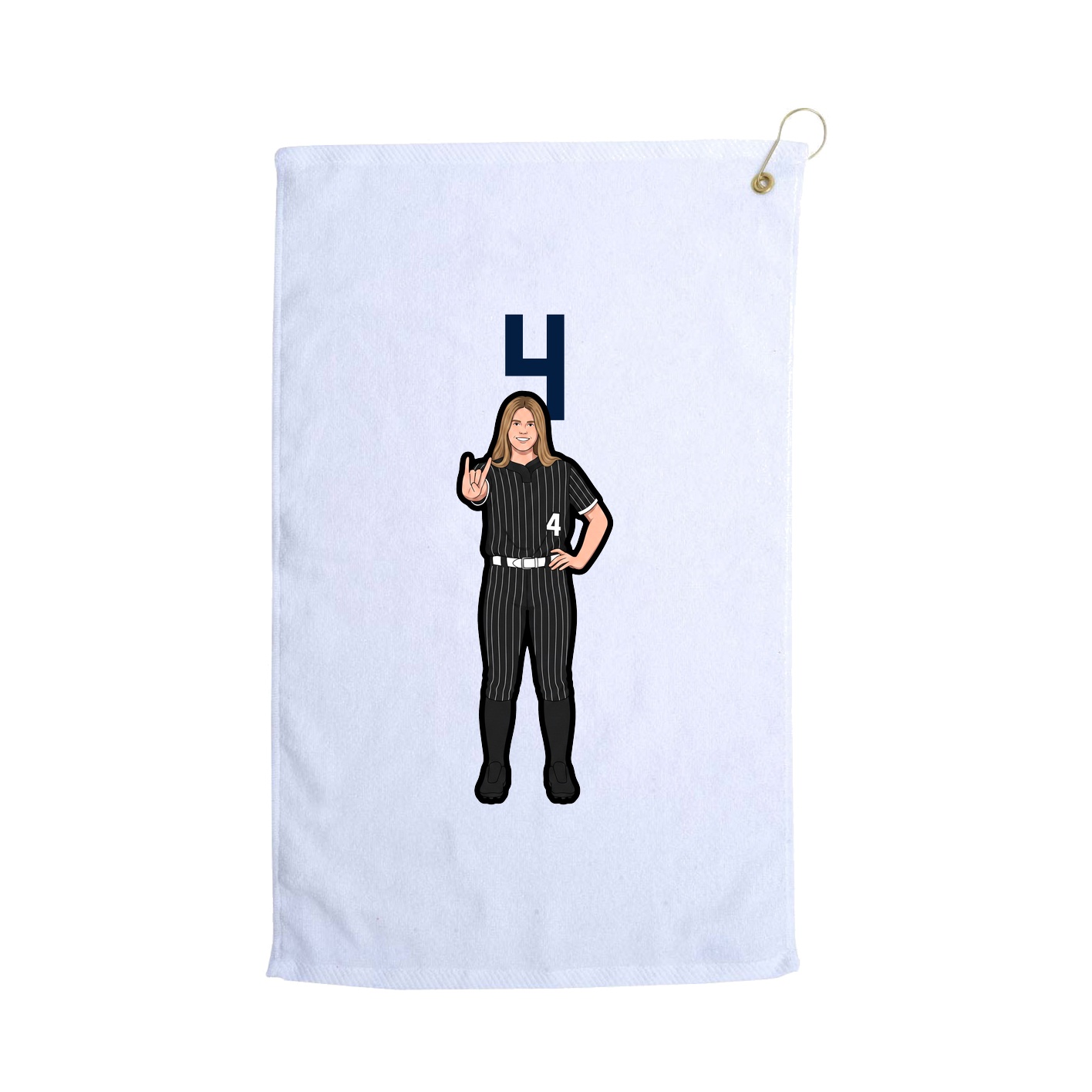 Golf Towel — Number Top in White