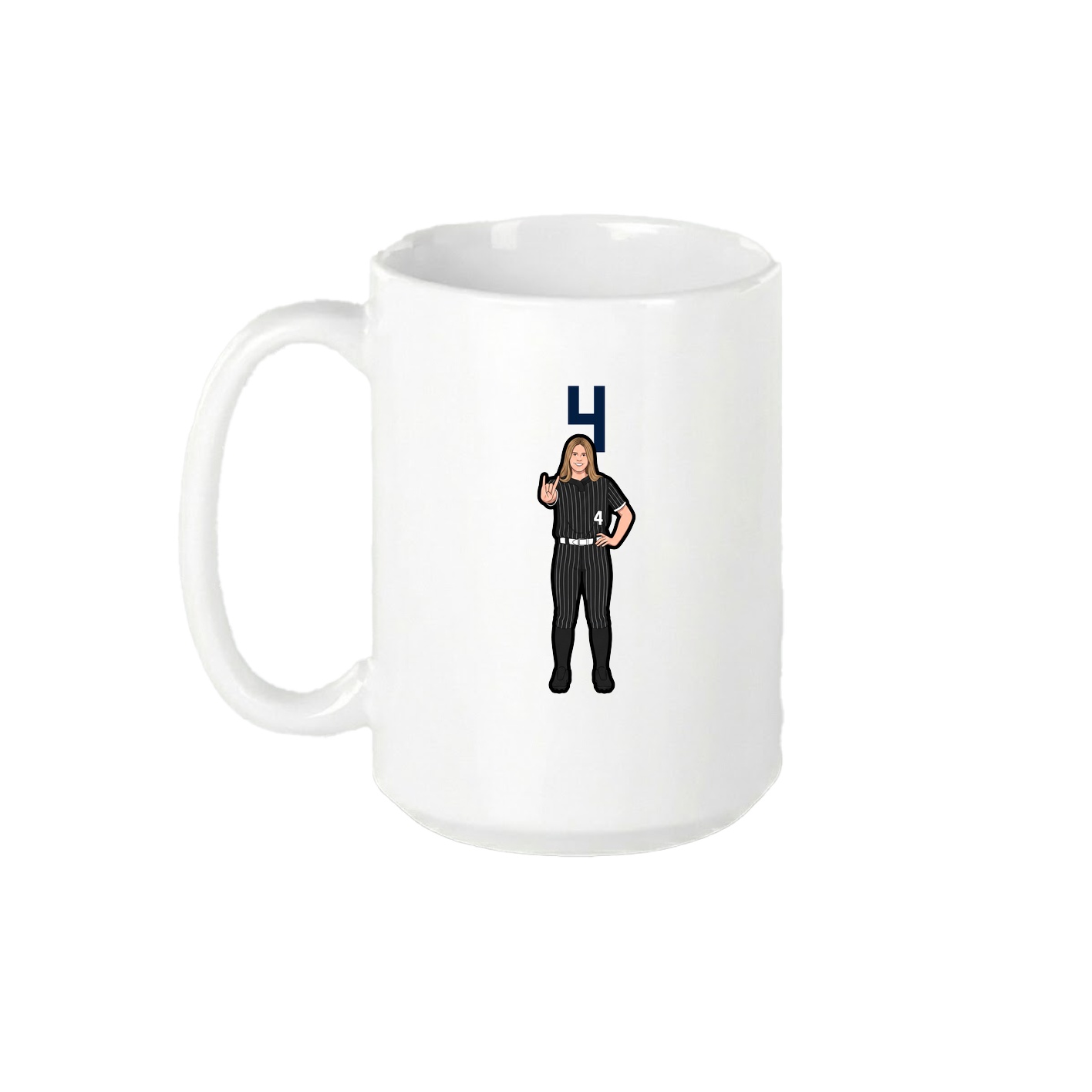 15oz Coffee Mug — Number Top in White