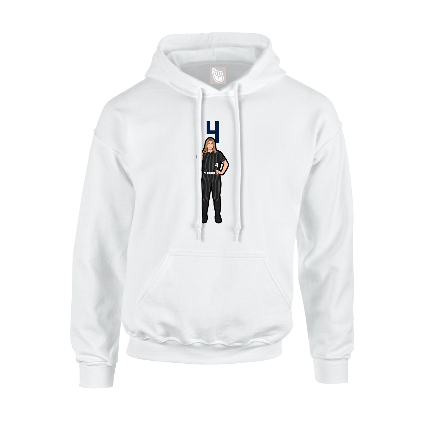 Hoodie — Number Top in White