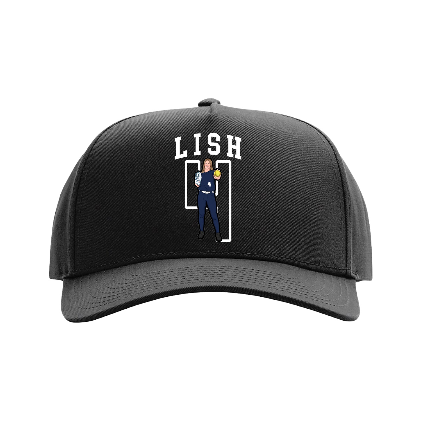 Full Fabric Five-Panel Champ Cap — Shirsey in Black