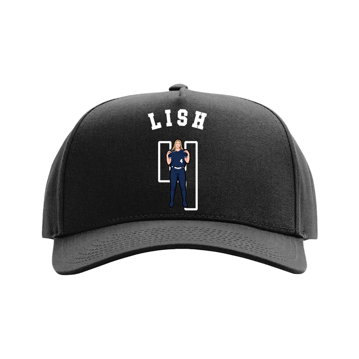 Full Fabric Five-Panel Champ Cap — Shirsey Arch in Black