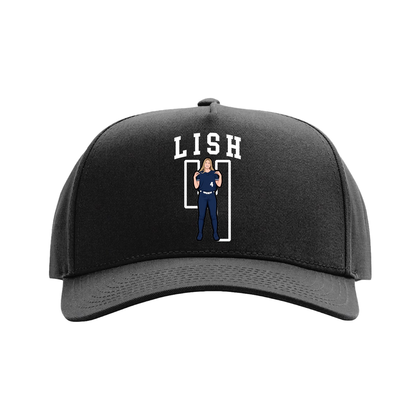 Full Fabric Five-Panel Champ Cap — Shirsey in Black