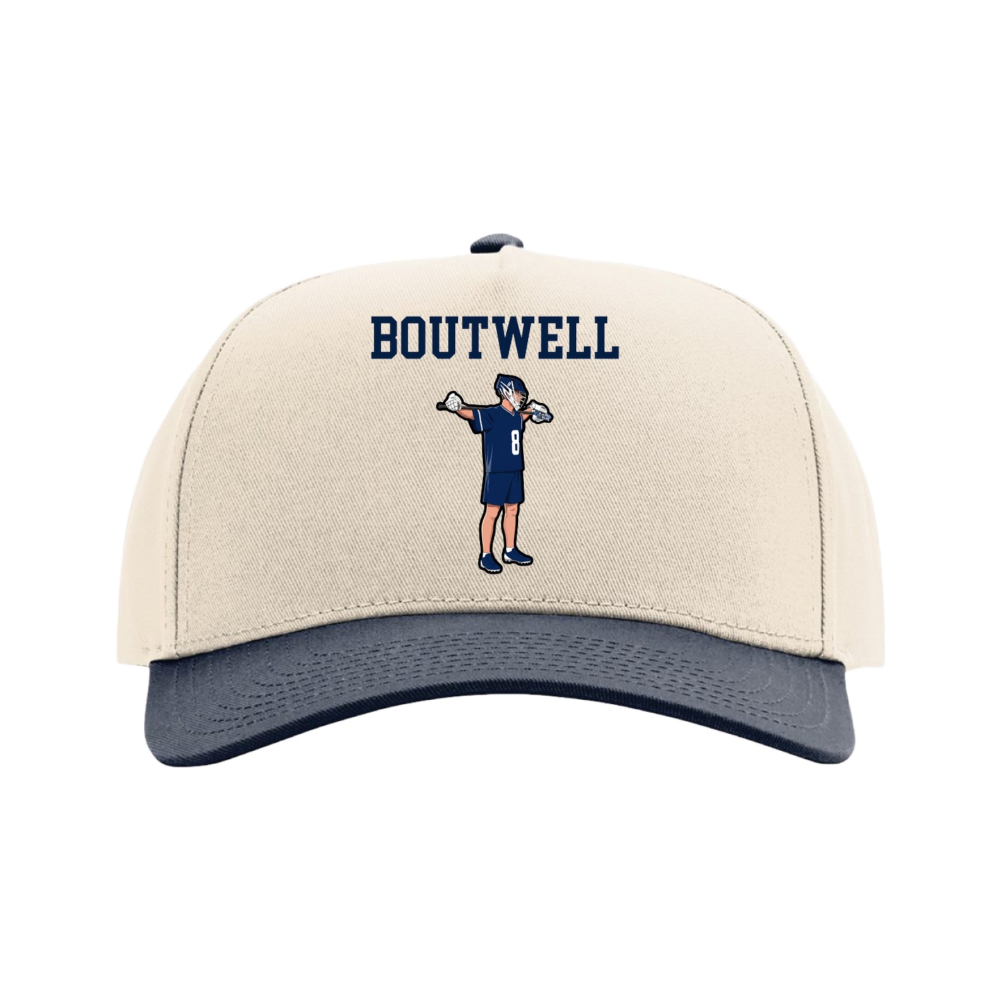 Full Fabric Five-Panel Champ Cap — Shirsey in Cream/Navy