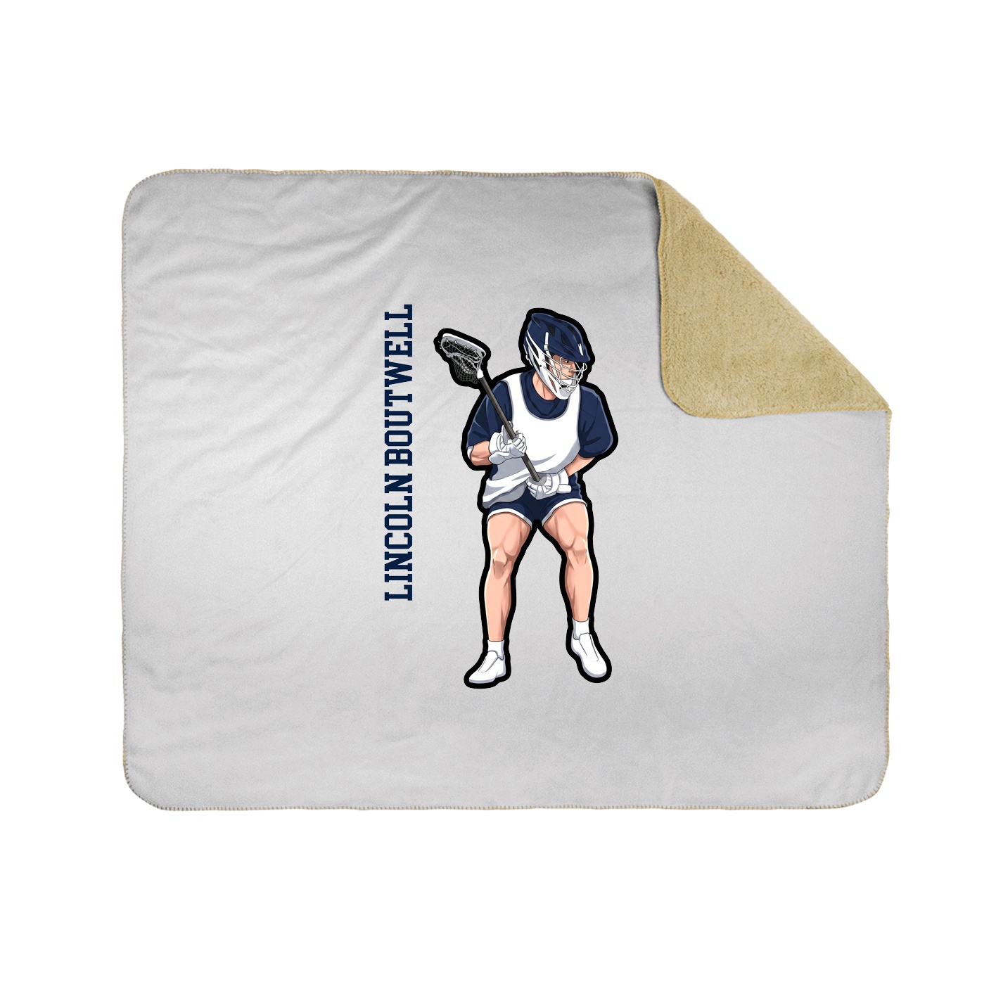 Throw Blanket — Name Vertical in White