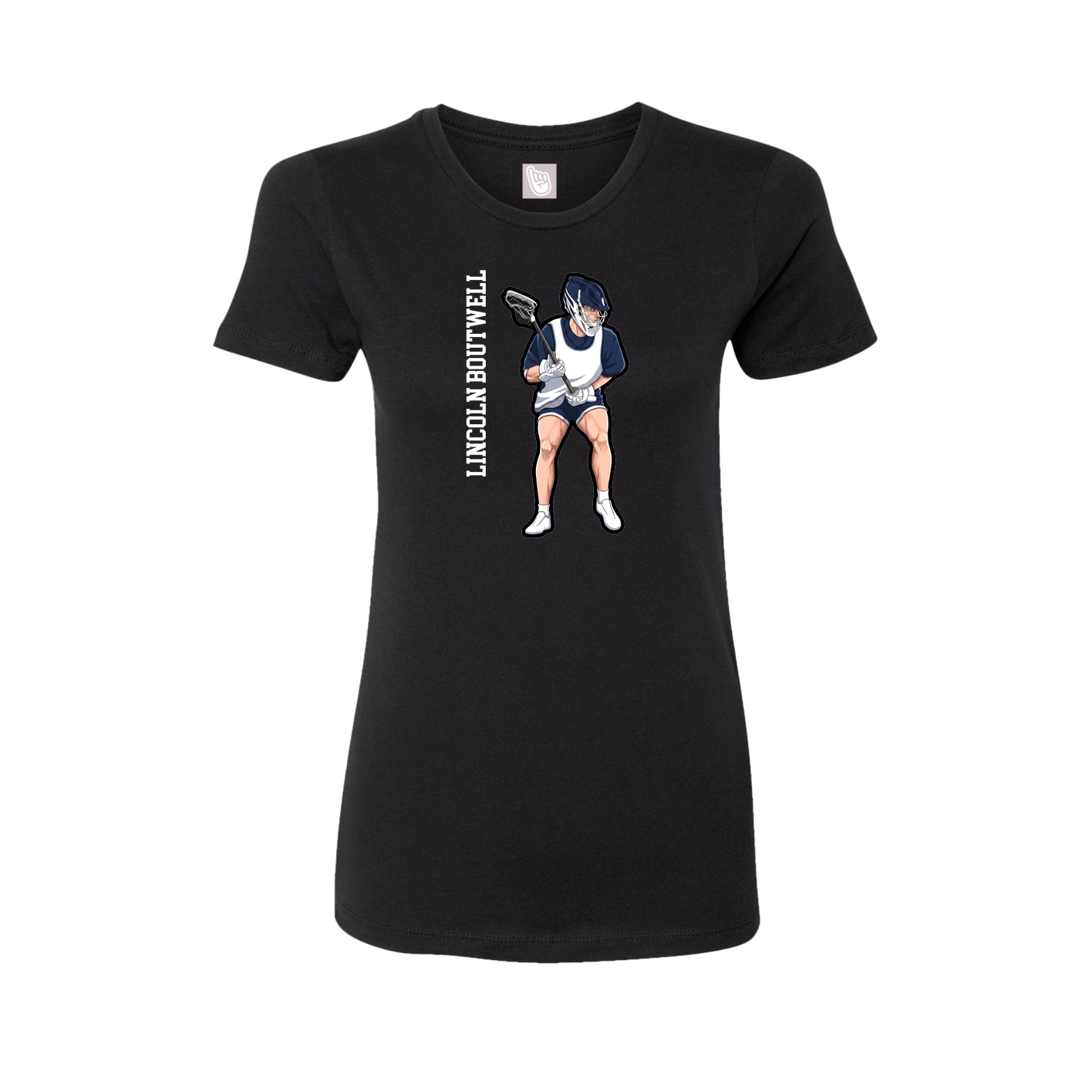 Womens Tee — Name Vertical in Black