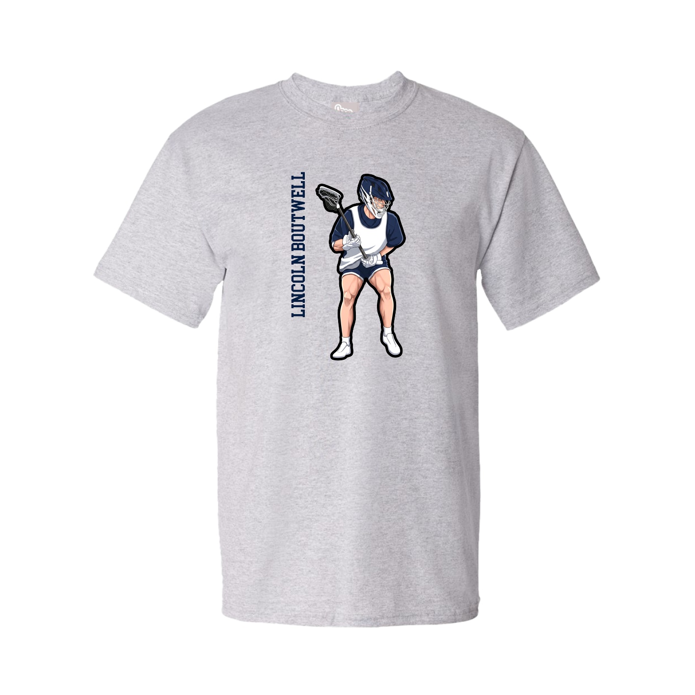 Youth Tee — Name Vertical in Grey