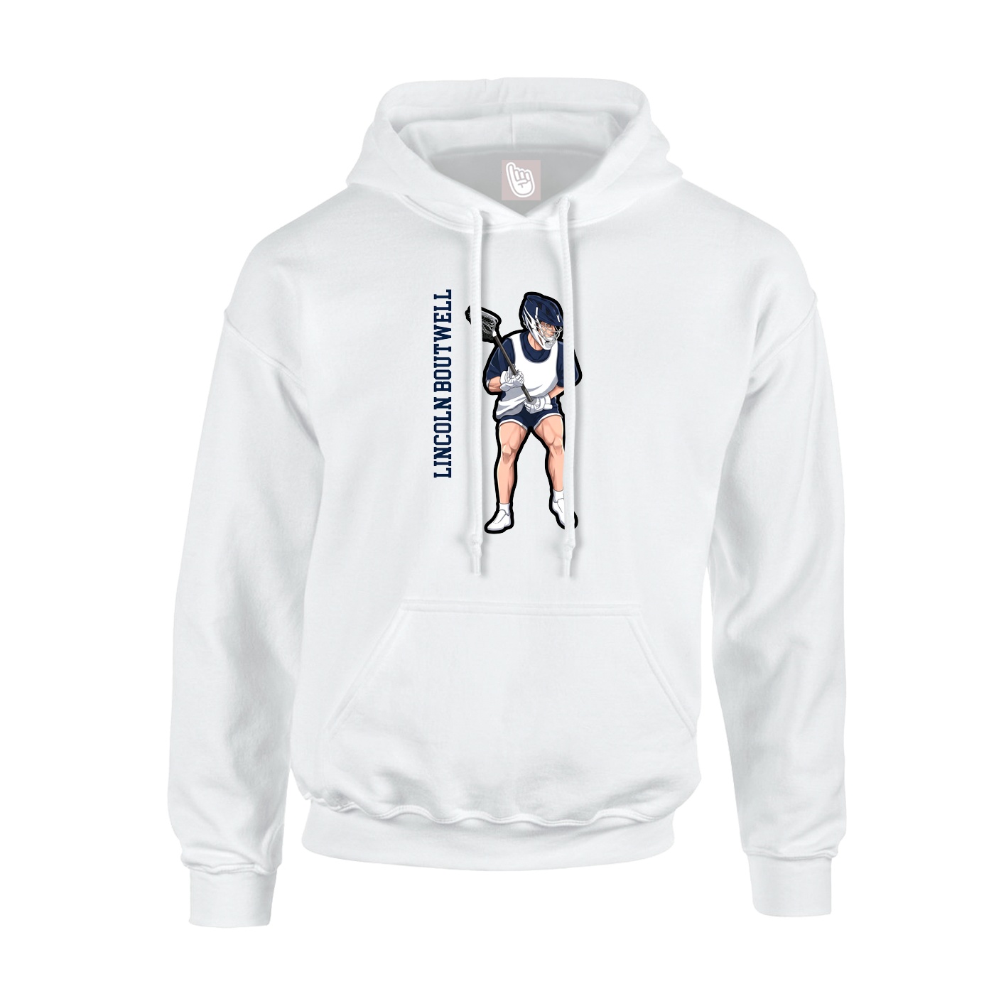 Hoodie — Name Vertical in White
