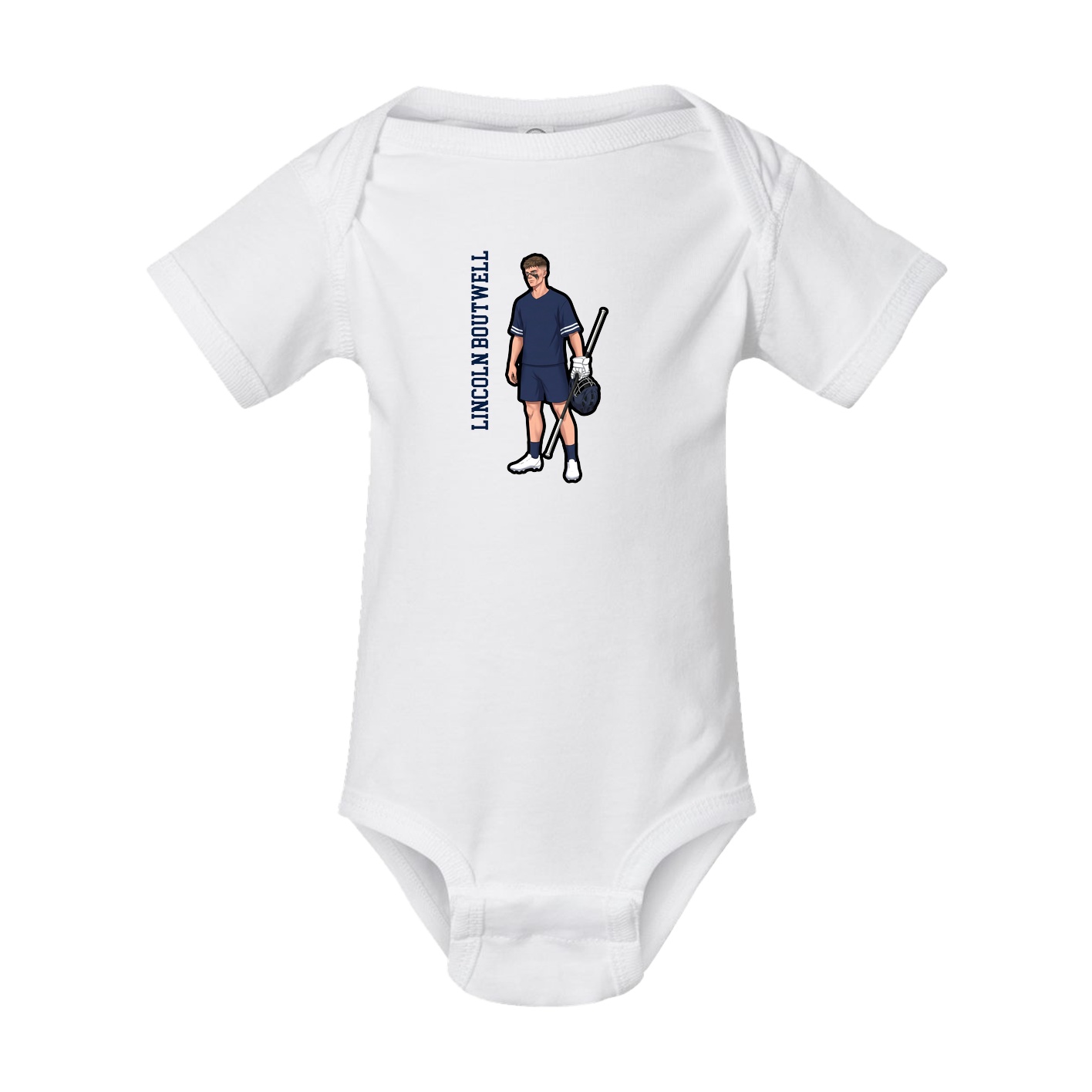 Baby Onesie — Name Vertical in White
