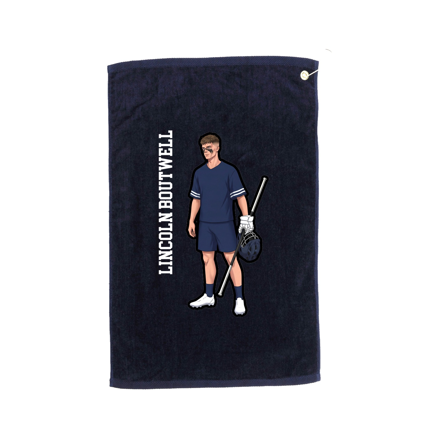Golf Towel — Name Vertical in Navy