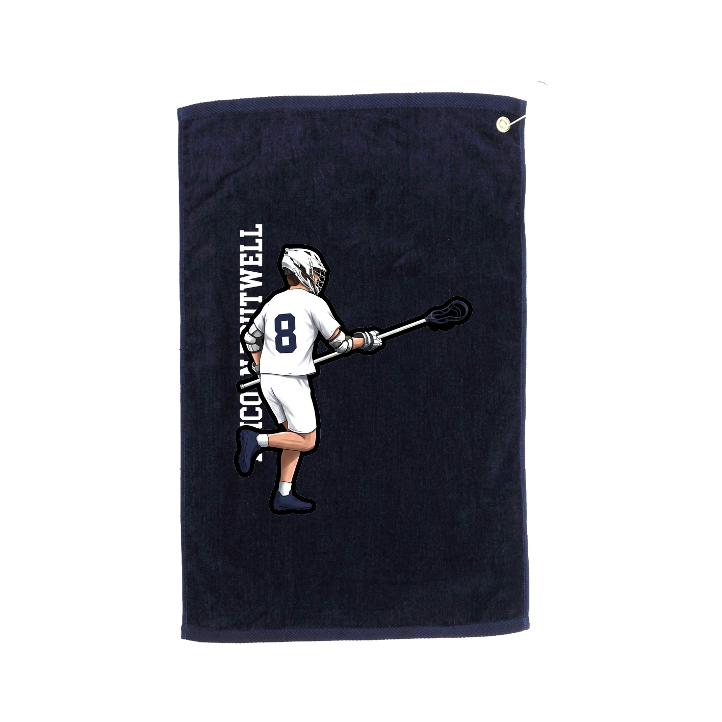 Golf Towel — Name Vertical in Navy
