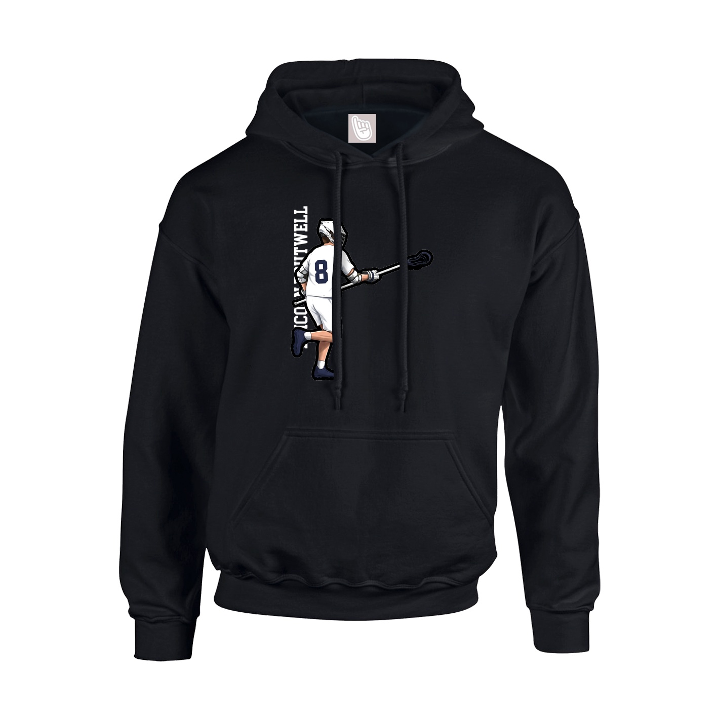 Youth Hoodie — Name Vertical in Black