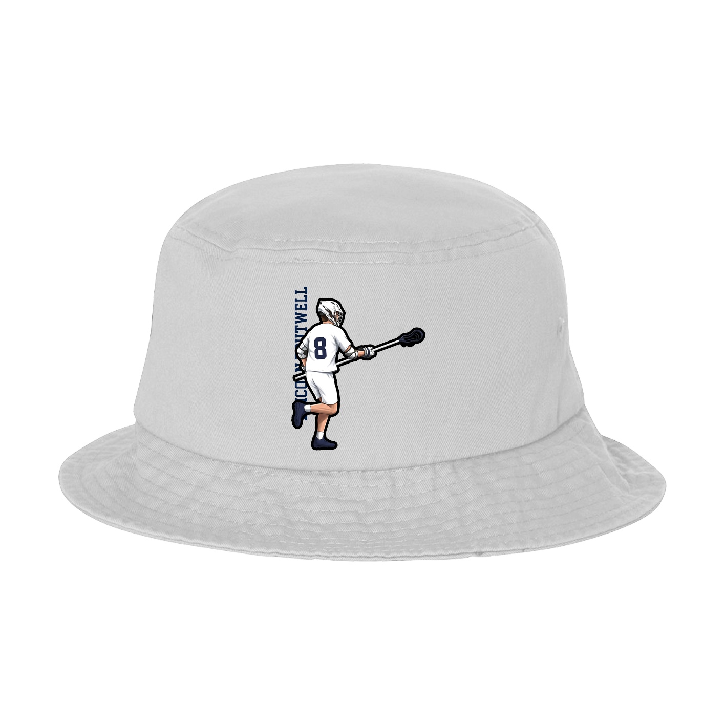 Bucket Cap — Name Vertical in White