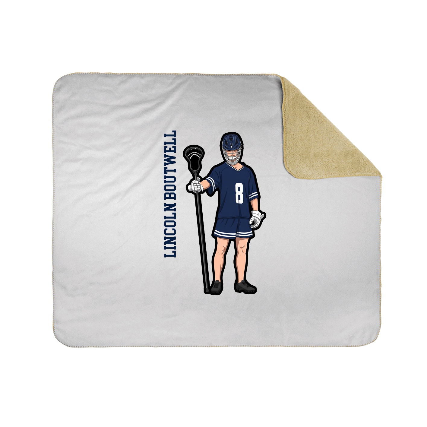 Throw Blanket — Name Vertical in White