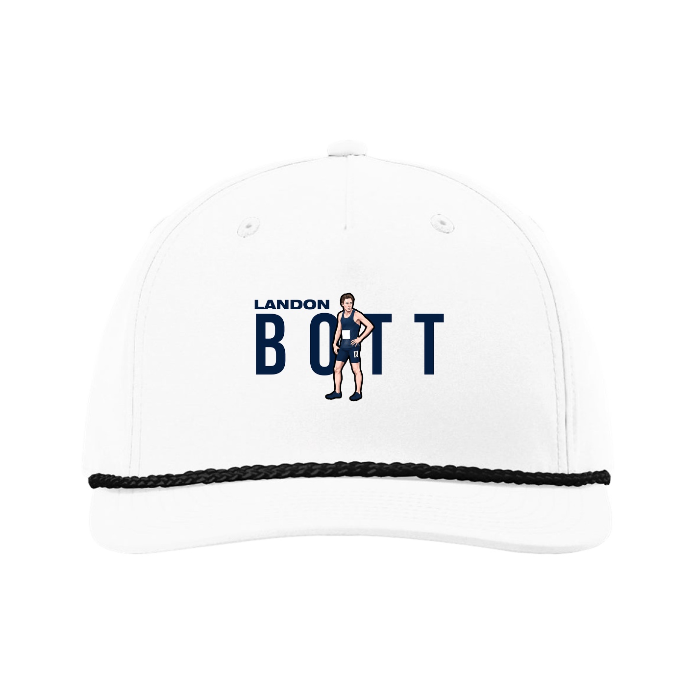 Five-Panel Classic Rope Cap — Player Name in White