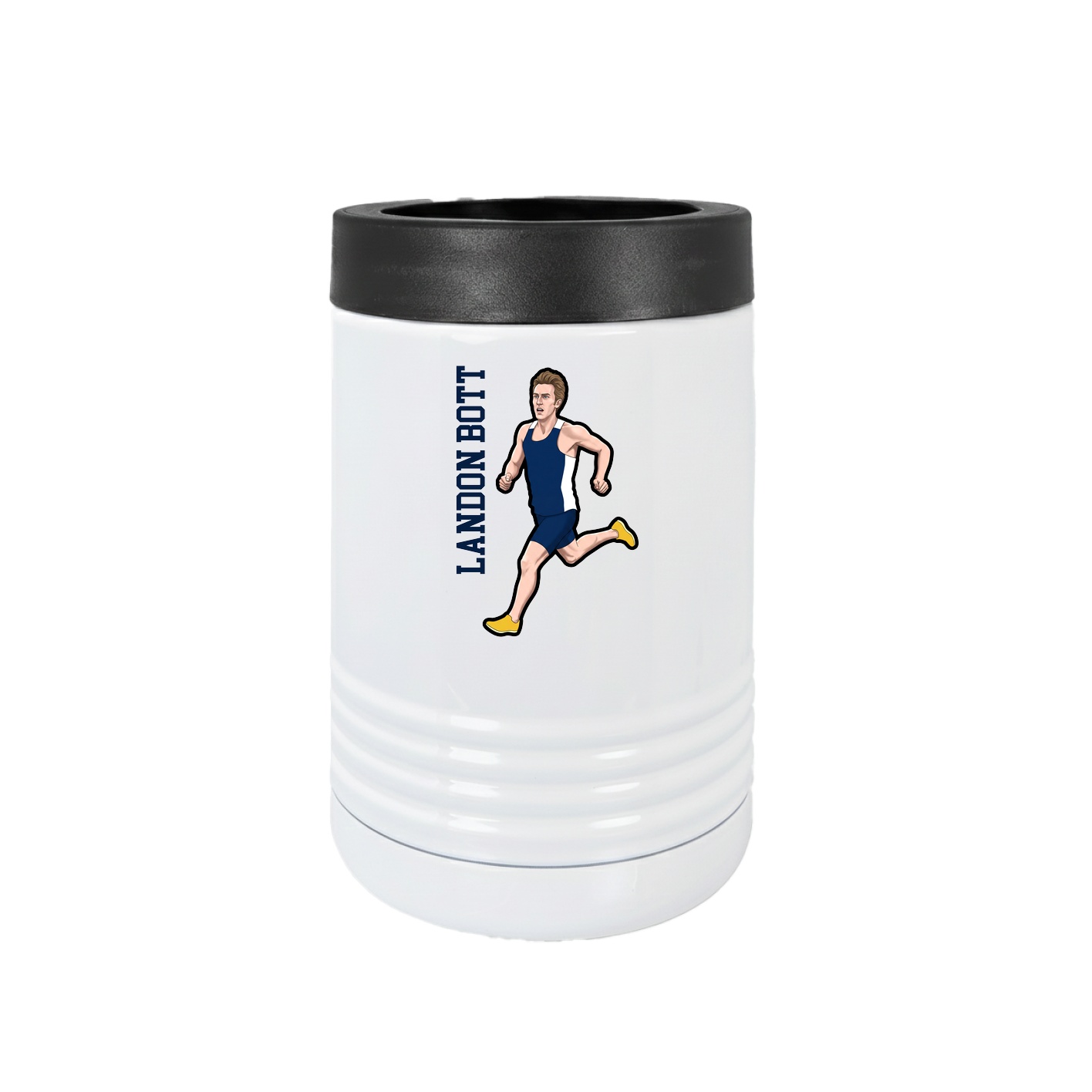 Beverage Holder — Name Vertical in White