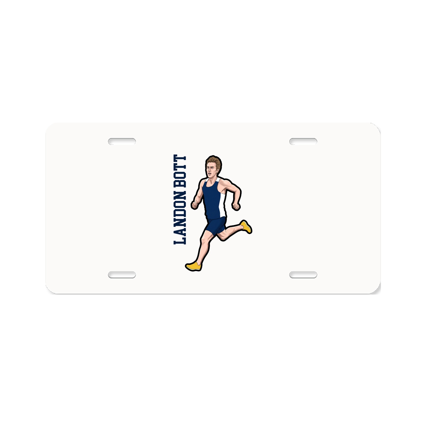 License Plate — Name Vertical in Classic