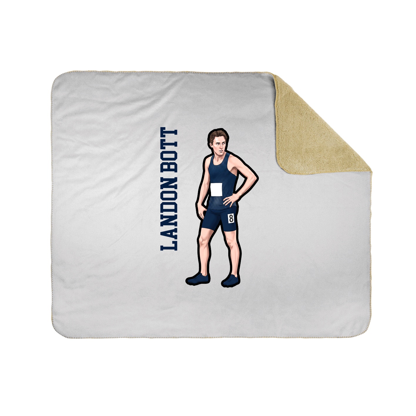 Throw Blanket — Name Vertical in White