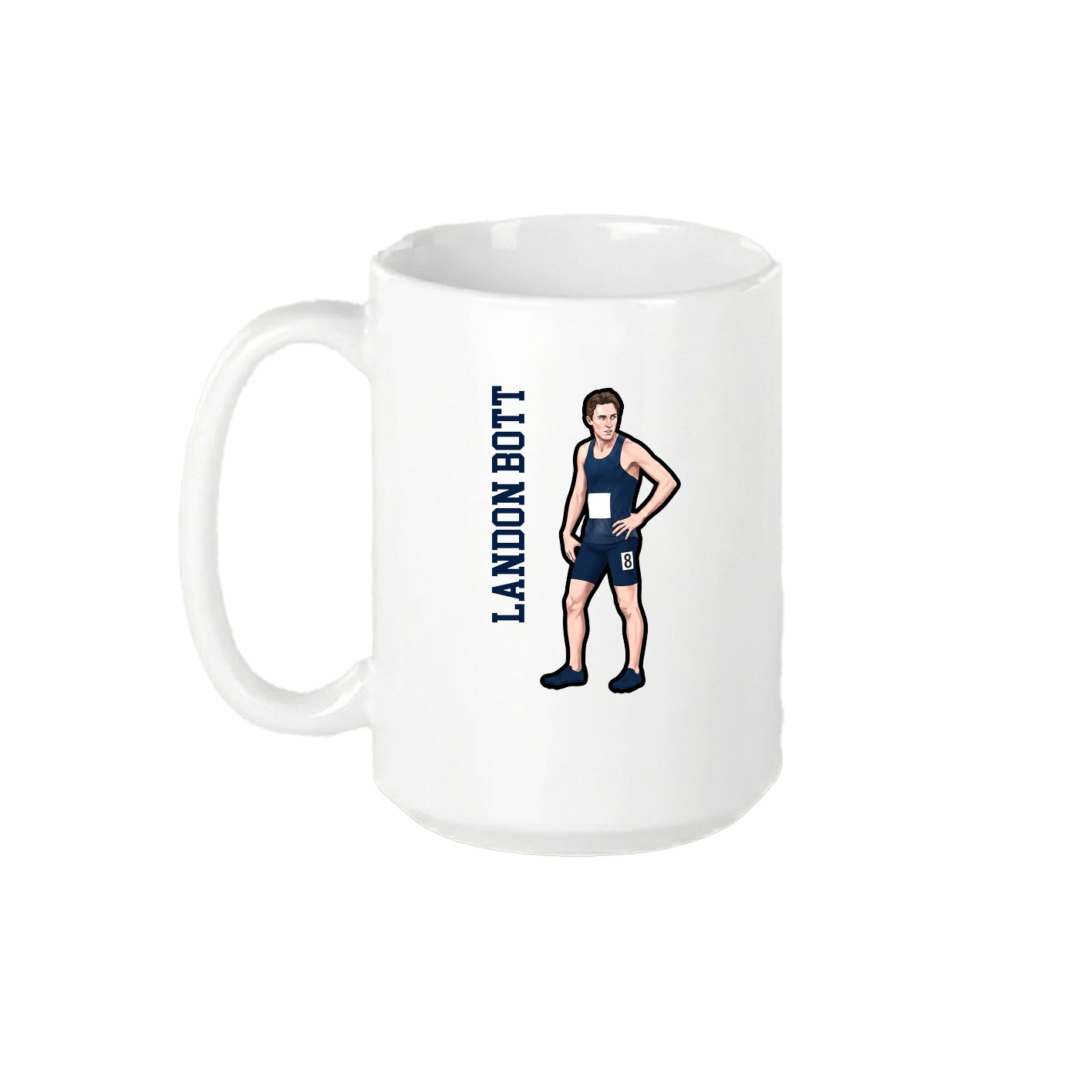 15oz Coffee Mug — Name Vertical in White