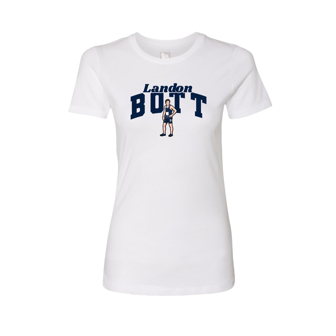 Fitted Women's Tee — Signature Arch in White