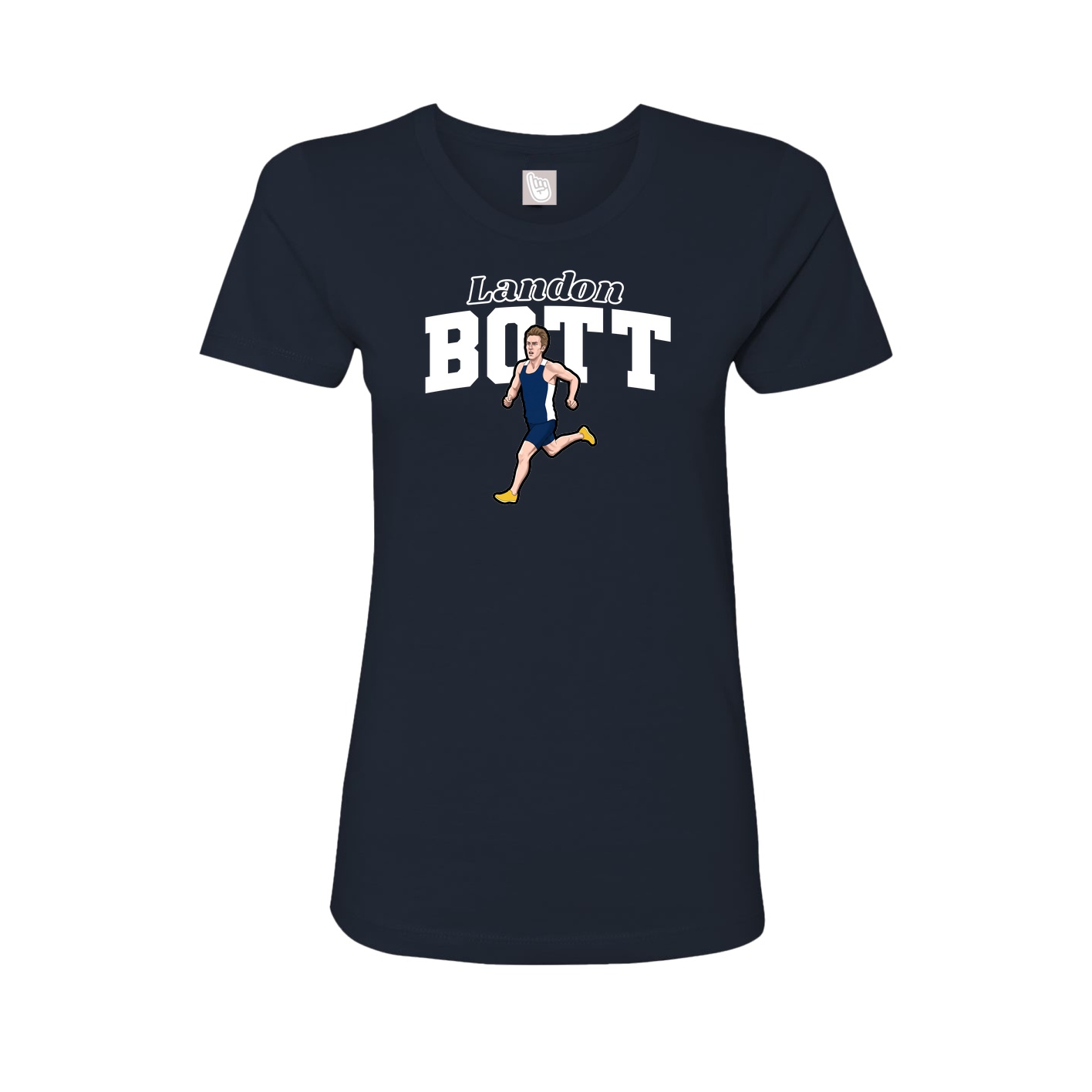 Fitted Women's Tee — Name Arch in Navy