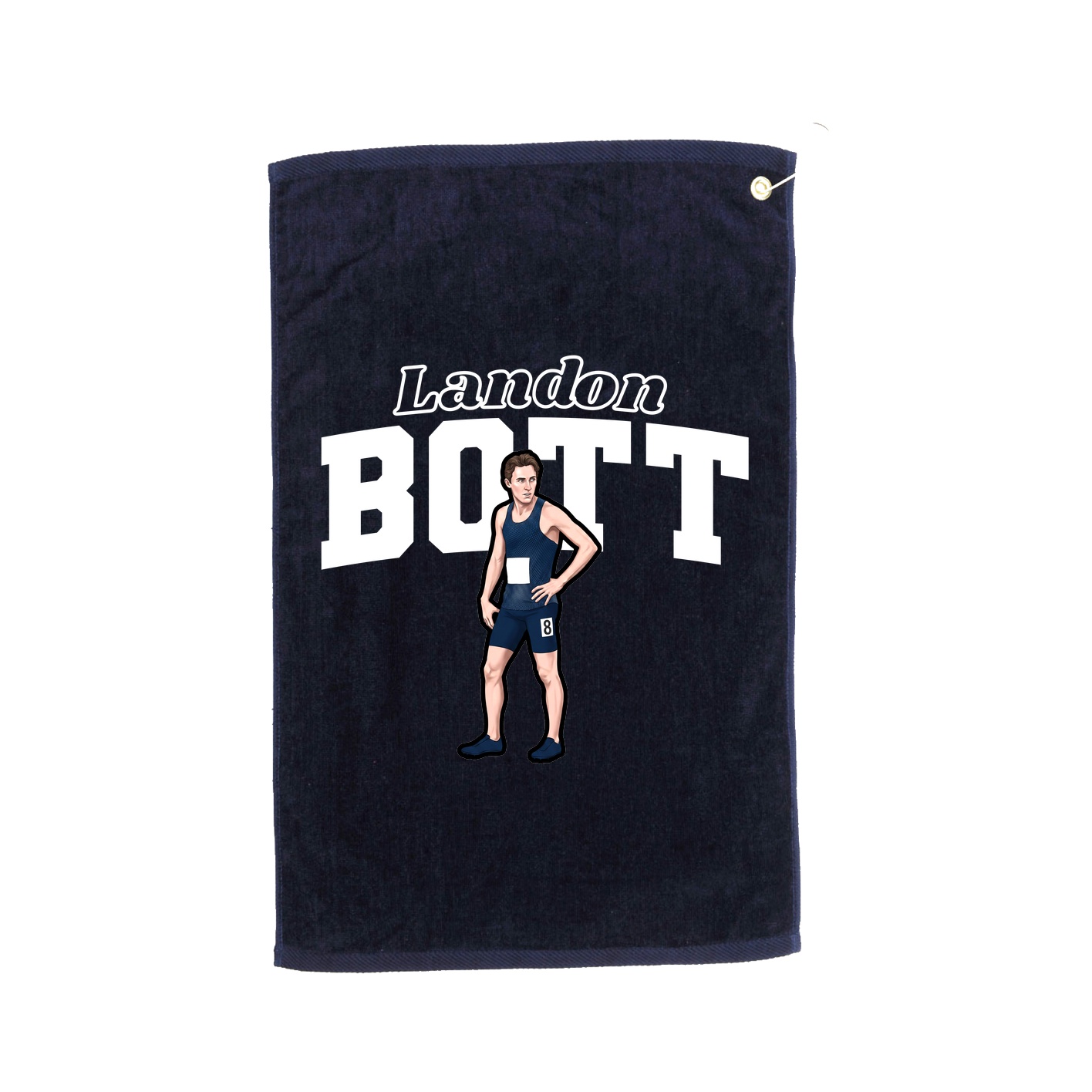 Golf Towel — Name Arch in Navy