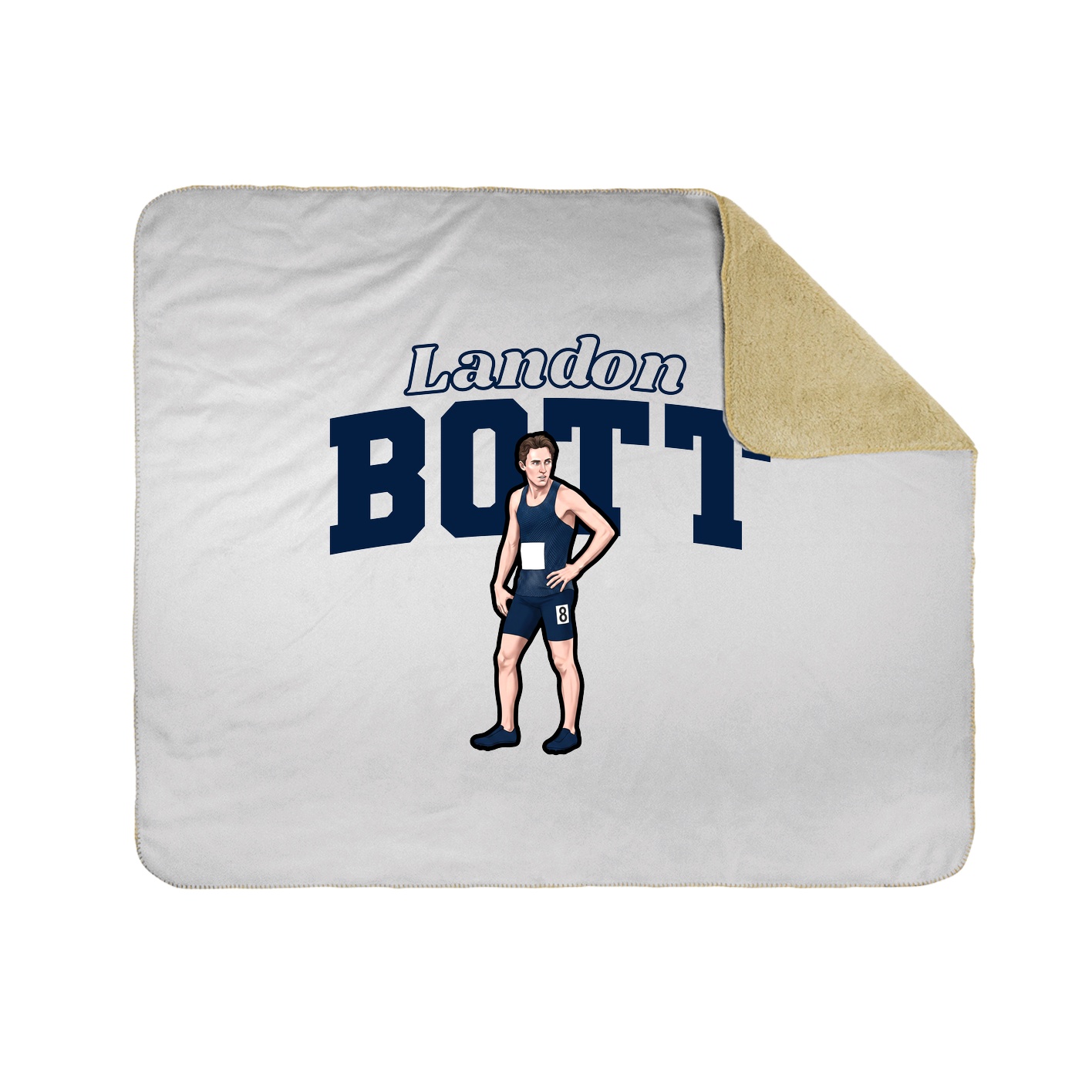 Throw Blanket — Name Arch in White