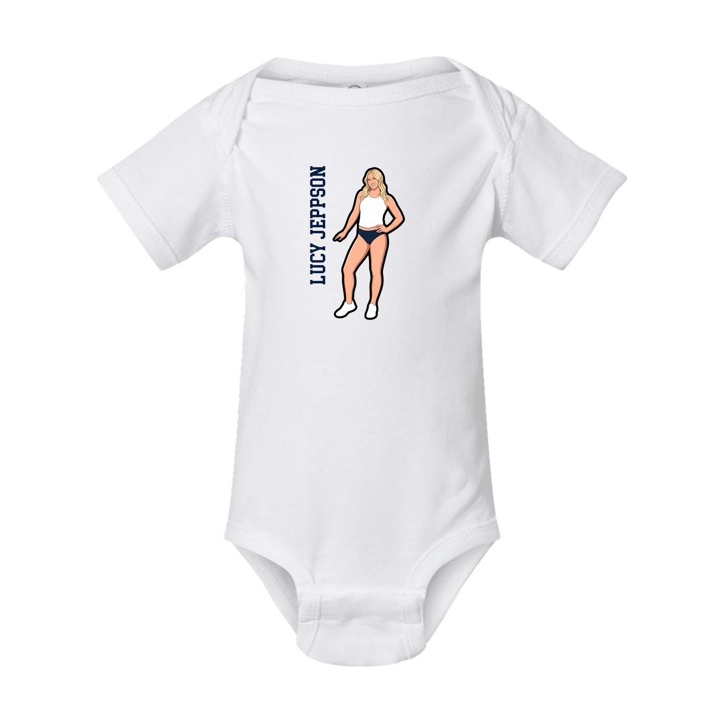 Baby Onesie — Name Vertical in White