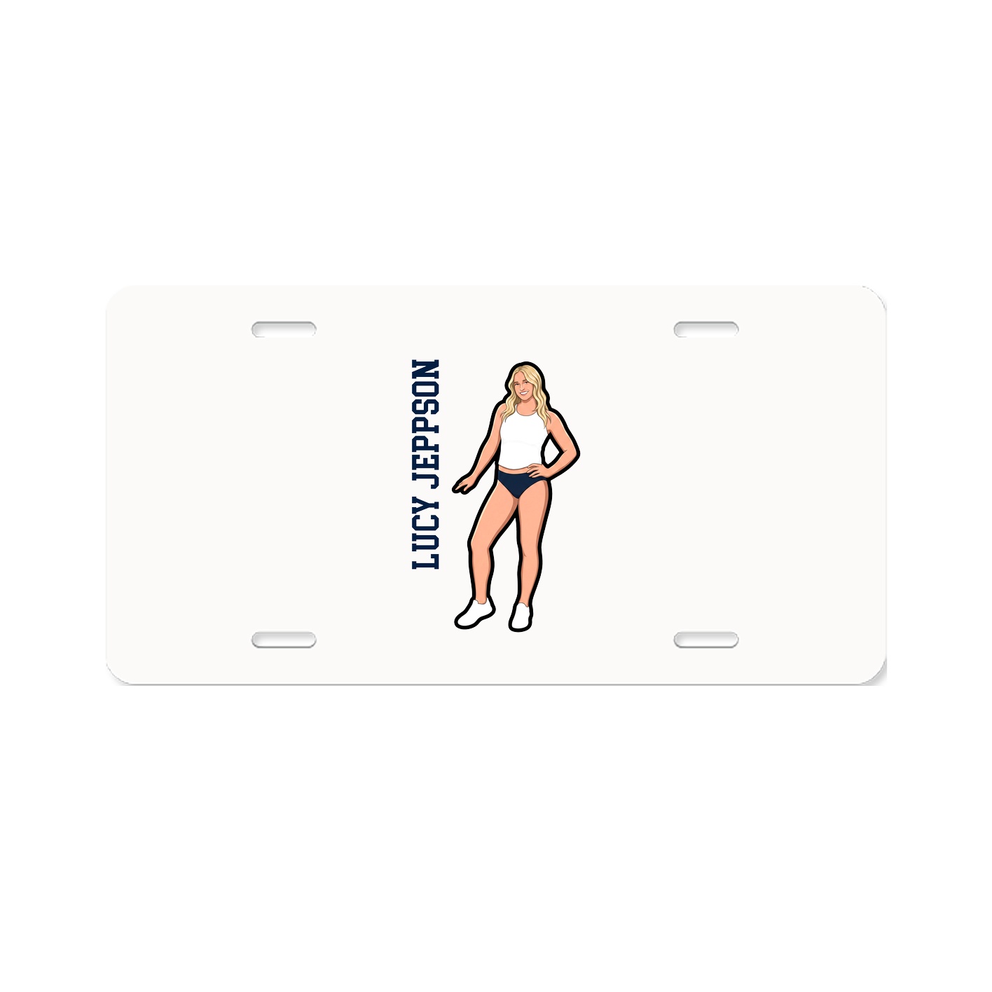 License Plate — Name Vertical in Classic