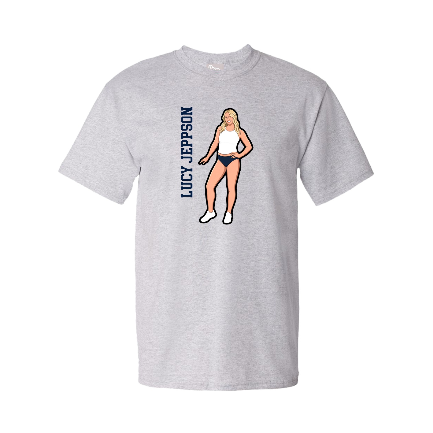 Tee — Name Vertical in Grey