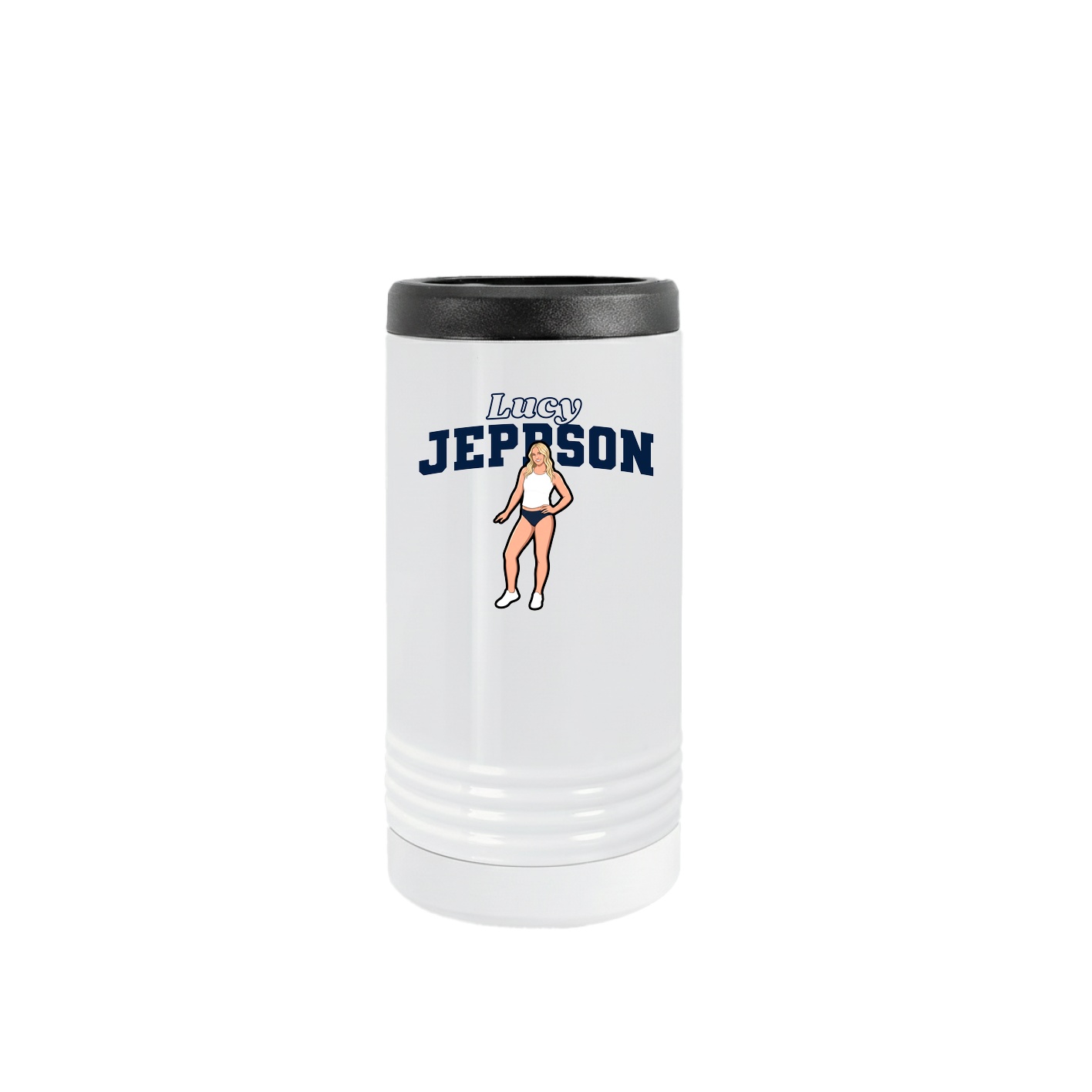 Slim Beverage Holder — Name Arch in White