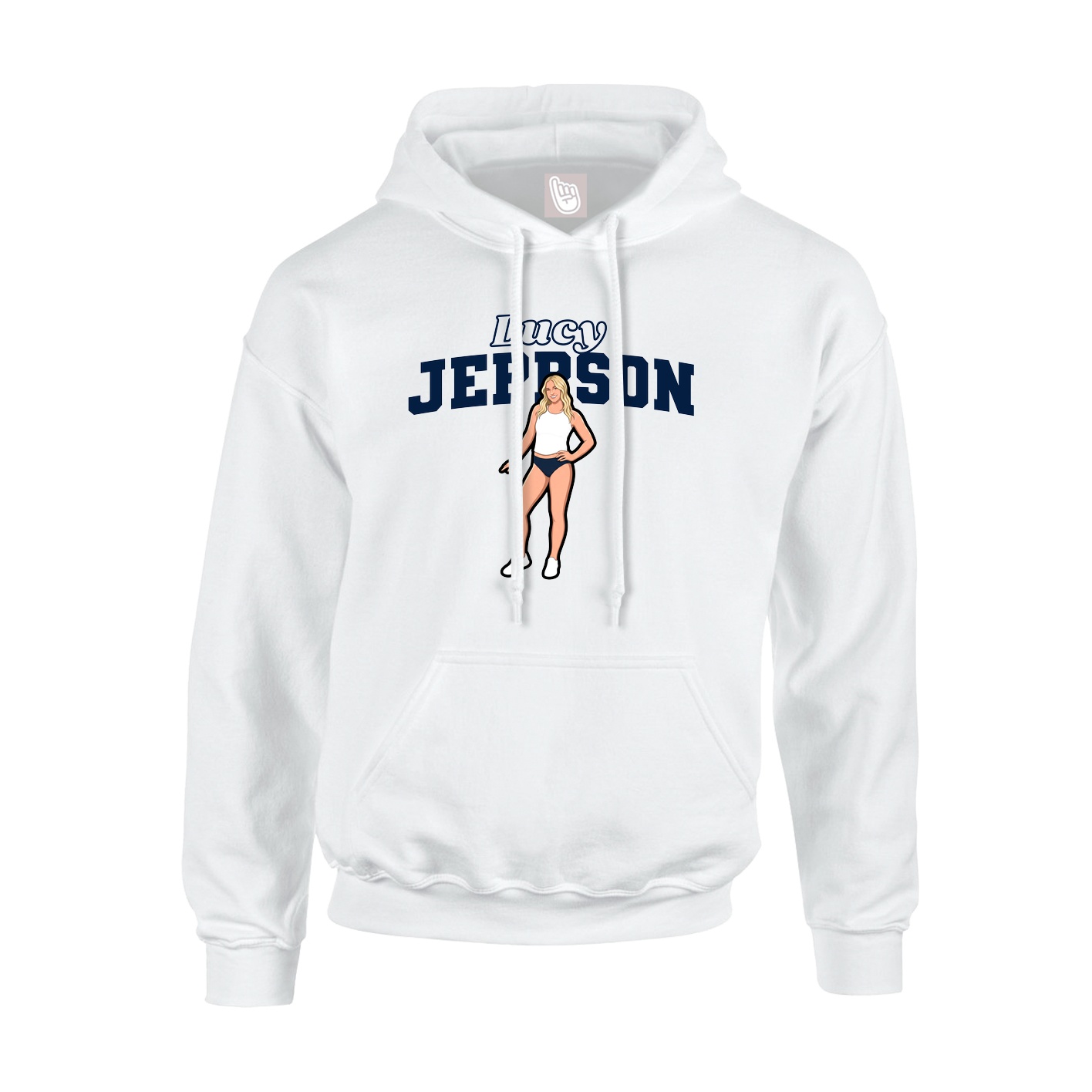 Youth Hoodie — Name Arch in White
