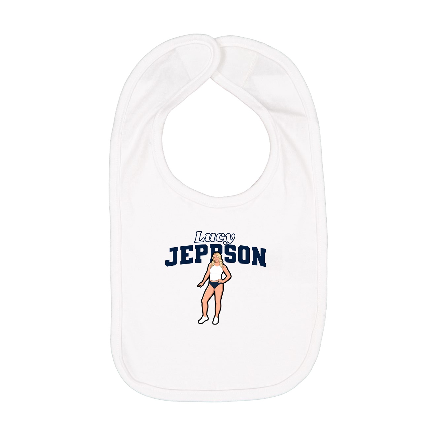 Infant Bib — Name Arch in White