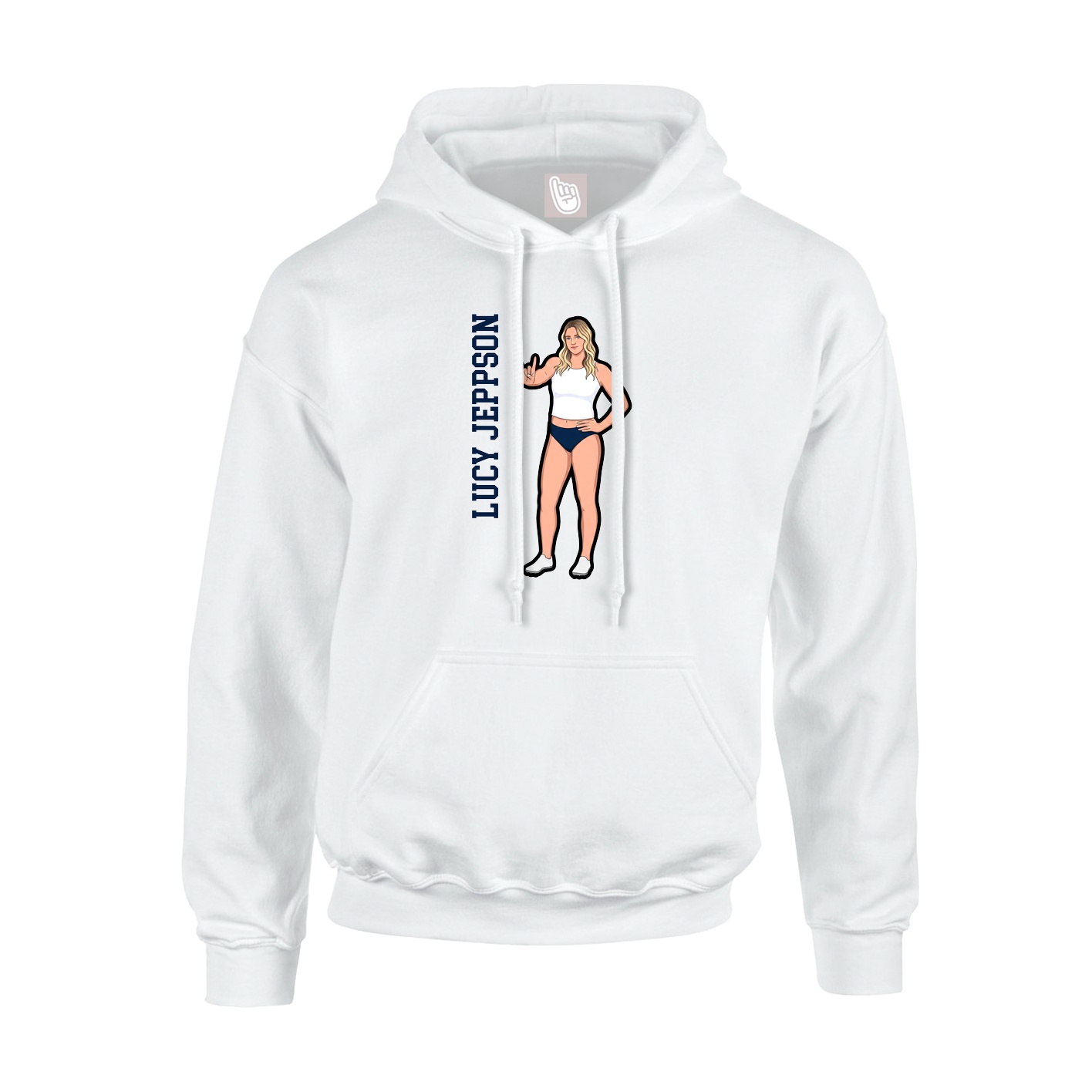 Youth Hoodie — Name Vertical in White
