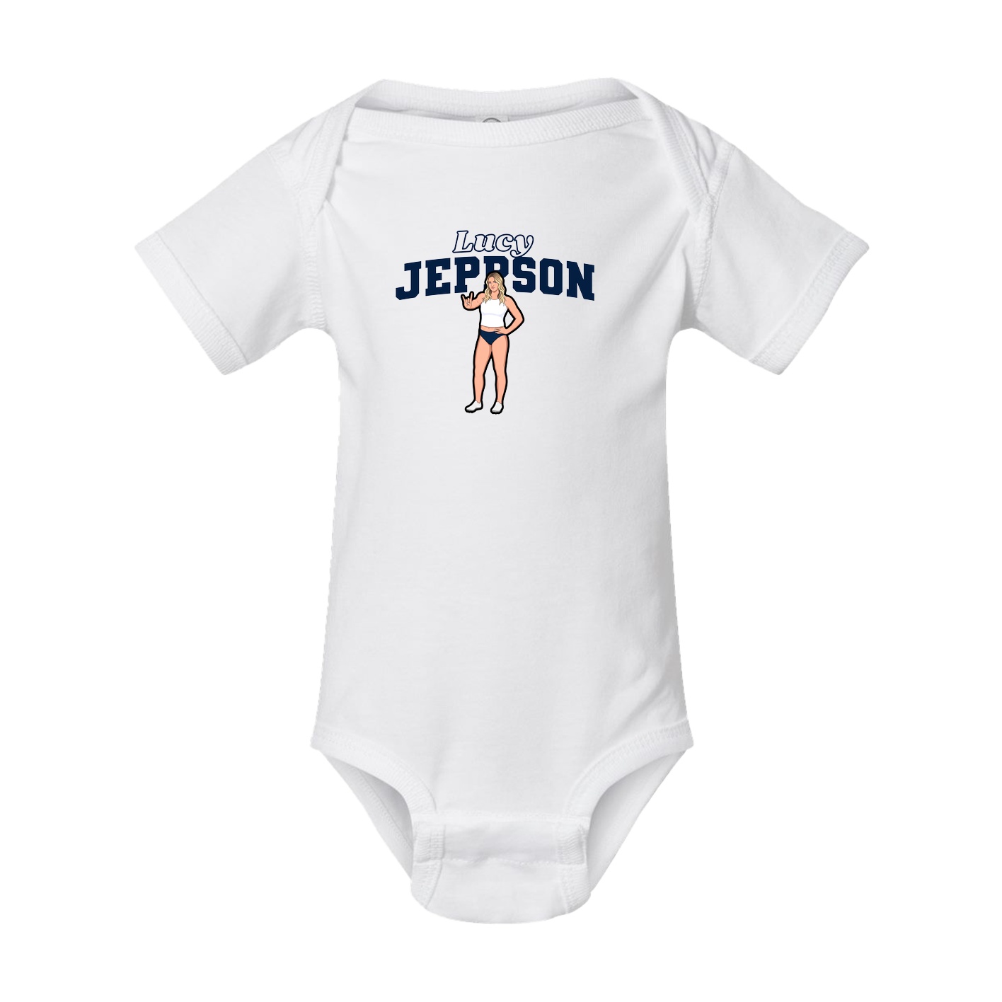 Baby Onesie — Name Arch in White